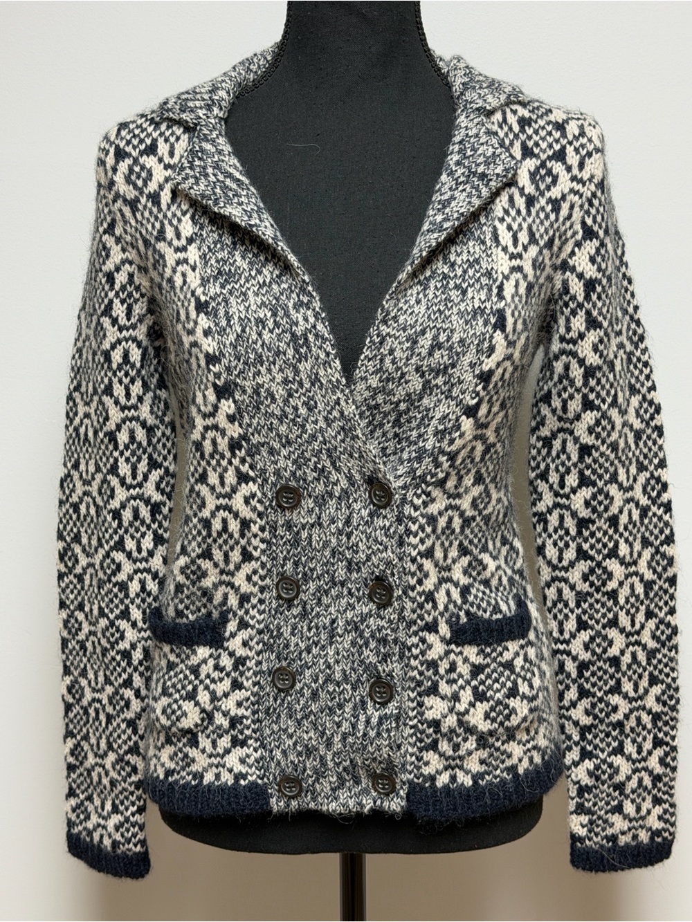 Banana Republic Italian Yarn Peacoat Cardigan Alpaca Wool Blend Sweater XS